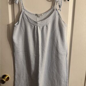 Green Envelope Light Blue Waffle-Knit Tank